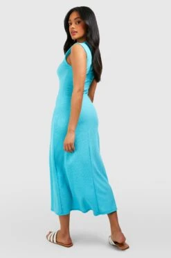 Robe Longue Texturée à Découpe -BOOHO Kleidung Magasin gzz52125 blue xl 1