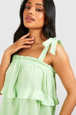 Robe D'été Froncée à Volants -BOOHO Kleidung Magasin gzz52162 lime xl 3