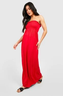 Maternité - Robe Longue Bandeau Froncée -BOOHO Kleidung Magasin gzz52239 red xl 2