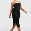 Grande Taille - Robe Fendue Froncée 1 Grande Taille - Robe Fendue Froncée -BOOHO Kleidung Magasin gzz52246 black xl