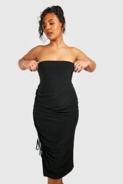 Grande Taille - Robe Fendue Froncée -BOOHO Kleidung Magasin gzz52246 black xl 2