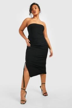 Grande Taille - Robe Fendue Froncée -BOOHO Kleidung Magasin gzz52246 black xl 3