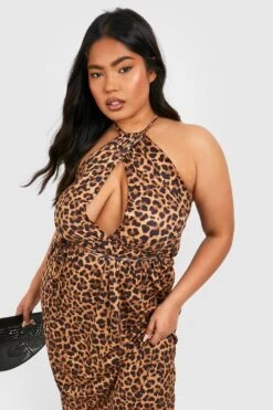 Grande Taille - Robe Léopard Dos Nu En Jersey -BOOHO Kleidung Magasin gzz52247 leopard xl 3