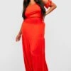 Grande Taille - Robe Longue Froncée à épaules Dénudées -BOOHO Kleidung Magasin gzz52256 burnt20orange xl