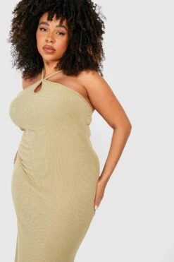 Grande Taille - Robe Longue Côtelée à Bretelles 8 Grande Taille - Robe Longue Côtelée à Bretelles -BOOHO Kleidung Magasin gzz52260 sage xl 2