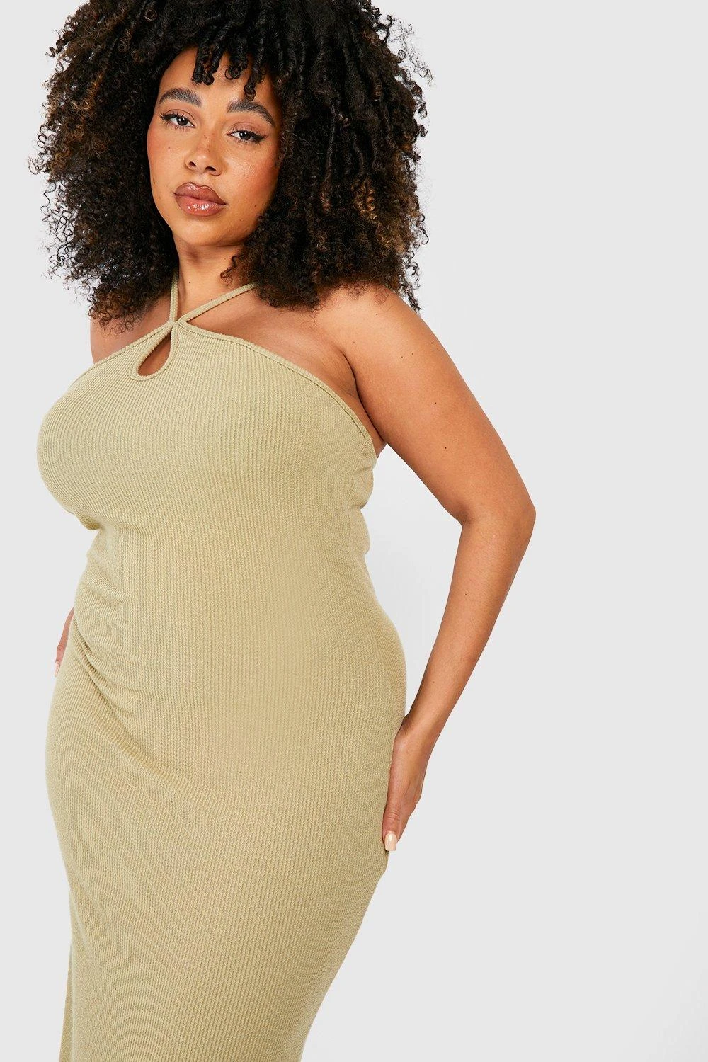 Grande Taille - Robe Longue Côtelée à Bretelles 5 Grande Taille - Robe Longue Côtelée à Bretelles – Image 3