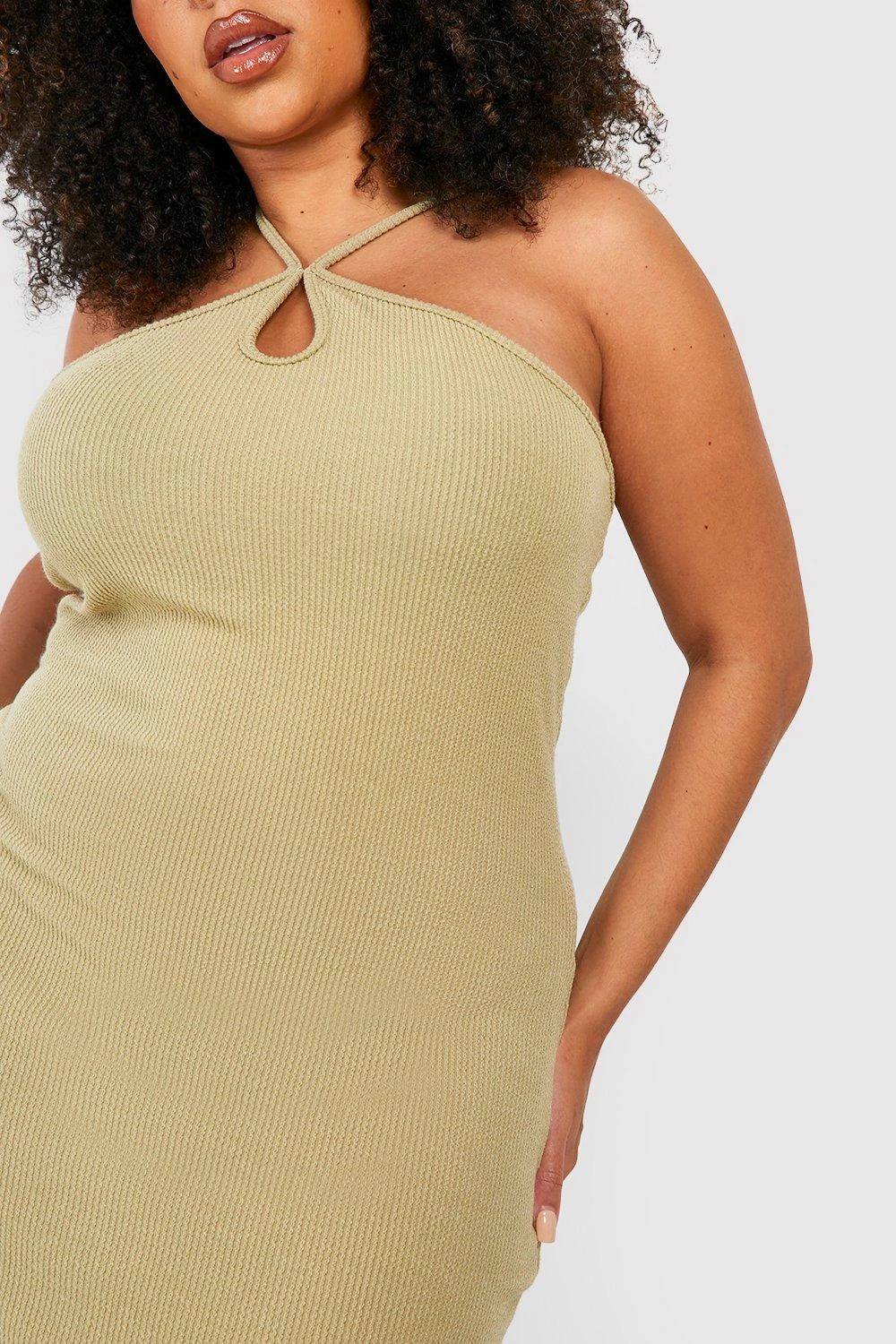 Grande Taille - Robe Longue Côtelée à Bretelles 6 Grande Taille - Robe Longue Côtelée à Bretelles – Image 4