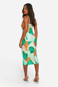 Robe Mi-longue Plissée à Imprimé Tropical -BOOHO Kleidung Magasin gzz52598 black xl 1