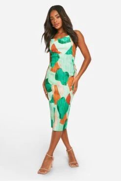 Robe Mi-longue Plissée à Imprimé Tropical -BOOHO Kleidung Magasin gzz52598 black xl 2