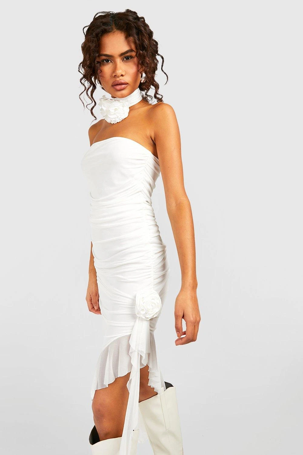 Robe Bandeau En Mesh à Volants 4 Robe Bandeau En Mesh à Volants – Image 2