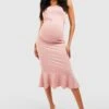 Maternité - Robe Sirène à Détails En Dentelle Et Ourlet Volanté 2 Maternité - Robe Sirène à Détails En Dentelle Et Ourlet Volanté -BOOHO Kleidung Magasin gzz52698 blush xl