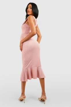 Maternité - Robe Sirène à Détails En Dentelle Et Ourlet Volanté 7 Maternité - Robe Sirène à Détails En Dentelle Et Ourlet Volanté -BOOHO Kleidung Magasin gzz52698 blush xl 1