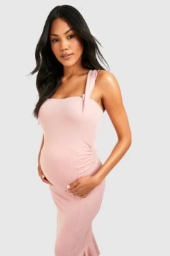 Maternité - Robe Sirène à Détails En Dentelle Et Ourlet Volanté 9 Maternité - Robe Sirène à Détails En Dentelle Et Ourlet Volanté -BOOHO Kleidung Magasin gzz52698 blush xl 3