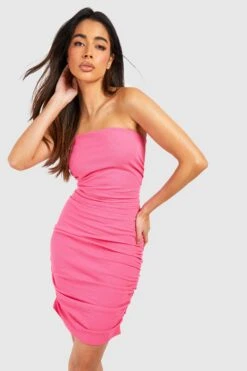 Robe Bandeau Froncée En Jersey -BOOHO Kleidung Magasin gzz52848 hot20pink xl 3