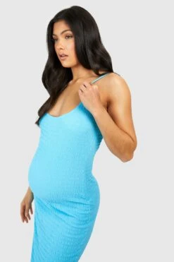 Maternité - Robe De Grossesse Longue à Bretelles -BOOHO Kleidung Magasin gzz52888 turquoise xl 3