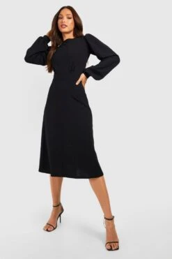 Tall - Robe Mi-longue à Manches Ballon -BOOHO Kleidung Magasin gzz52942 black xl 2