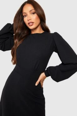 Tall - Robe Mi-longue à Manches Ballon -BOOHO Kleidung Magasin gzz52942 black xl 3