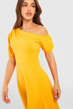 Robe Asymétrique à Manches Bouffantes -BOOHO Kleidung Magasin gzz53001 orange xl 3