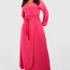 Grande Taille - Robe Portefeuille Soyeuse -BOOHO Kleidung Magasin gzz53135 hot20pink xl
