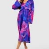 Robe Mi-longue Fleurie à Volants -BOOHO Kleidung Magasin gzz53196 purple xl