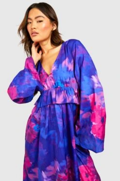 Robe Mi-longue Fleurie à Volants -BOOHO Kleidung Magasin gzz53196 purple xl 3