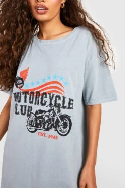 Robe T-shirt Oversize à Imprimé Moto -BOOHO Kleidung Magasin gzz53221 grey xl 3