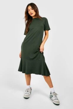 Robe T-shirt Asymétrique En Coton