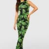 Robe Longue En Mesh à Imprimé Palmier 2 Robe Longue En Mesh à Imprimé Palmier -BOOHO Kleidung Magasin gzz53245 green xl