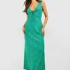 Robe Longue Imprimée Froncée -BOOHO Kleidung Magasin gzz53343 green xl