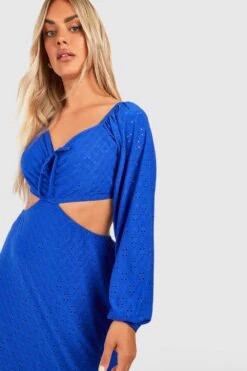 Grande Taille - Robe Longue Froncée Brodée -BOOHO Kleidung Magasin gzz53392 cobalt xl 3