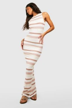 Tall - Robe Longue Côtelée Rayée 8 Tall - Robe Longue Côtelée Rayée -BOOHO Kleidung Magasin gzz53414 beige xl 2