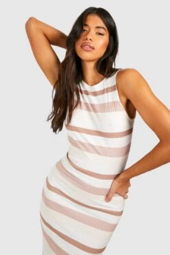 Tall - Robe Longue Côtelée Rayée 9 Tall - Robe Longue Côtelée Rayée -BOOHO Kleidung Magasin gzz53414 beige xl 3