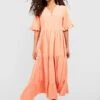 Robe Mi-longue En Lin à Volants étagés -BOOHO Kleidung Magasin gzz53453 orange xl