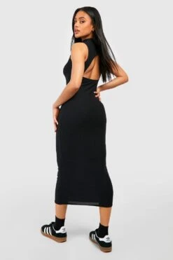 Robe Longue Douce à Col Montant 7 Robe Longue Douce à Col Montant -BOOHO Kleidung Magasin gzz53580 black xl 1