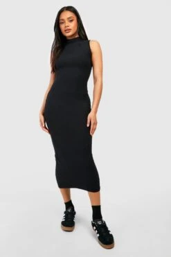 Robe Longue Douce à Col Montant 8 Robe Longue Douce à Col Montant -BOOHO Kleidung Magasin gzz53580 black xl 2