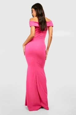 Tall - Robe Longue Fendue à épaules Dénudées -BOOHO Kleidung Magasin gzz53588 hot20pink xl 1
