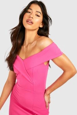 Tall - Robe Longue Fendue à épaules Dénudées -BOOHO Kleidung Magasin gzz53588 hot20pink xl 2