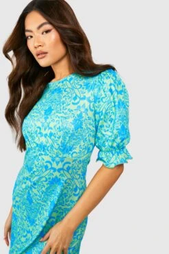 Robe Mi-longue Fleurie -BOOHO Kleidung Magasin gzz53592 blue xl 3