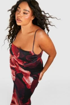 Grande Taille - Robe Longue Fleurie En Mesh -BOOHO Kleidung Magasin gzz53607 red xl 3