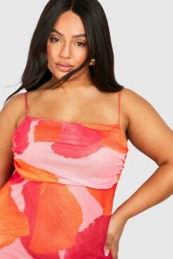 Grande Taille - Robe Longue Fleurie En Mesh -BOOHO Kleidung Magasin gzz53609 orange xl 3