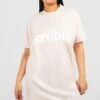 Grande Taille - Robe T-shirt à Slogan Dsgn Studio -BOOHO Kleidung Magasin gzz53632 beige xl