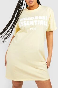 Grande Taille - Robe T-shirt à Slogan -BOOHO Kleidung Magasin gzz53633 yellow xl 3