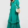 Robe Longue Découpée à Volants -BOOHO Kleidung Magasin gzz53667 green xl