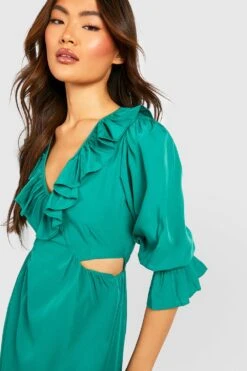 Robe Longue Découpée à Volants -BOOHO Kleidung Magasin gzz53667 green xl 3