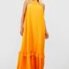 Robe Longue Dos Nu à Volants -BOOHO Kleidung Magasin gzz53669 orange xl