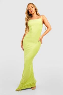 Robe Longue Asymétrique à Bretelles -BOOHO Kleidung Magasin gzz53687 lime xl 2