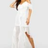 Robe Longue à Volants Et épaules Dénudées -BOOHO Kleidung Magasin gzz53697 white xl