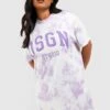 Grande Taille - Robe T-shirt Tie Dye à Slogan Dsgn Studio -BOOHO Kleidung Magasin gzz53770 lilac xl
