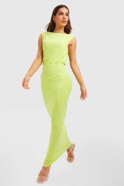 Robe Longue Moulante -BOOHO Kleidung Magasin gzz53786 lime xl 2