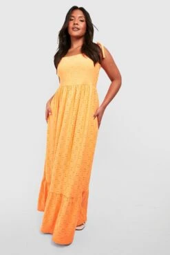 Grande Taille - Robe Longue Nouée Brodée